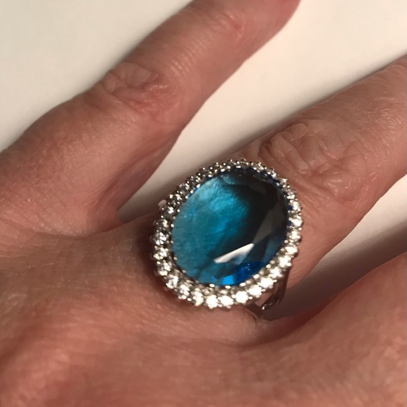 Blue Topaz 925 Sterling Silver Ring